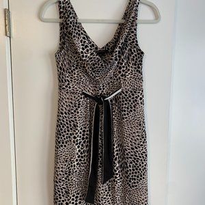 BCBG MAZARZIA Cowlneck Midi Dress